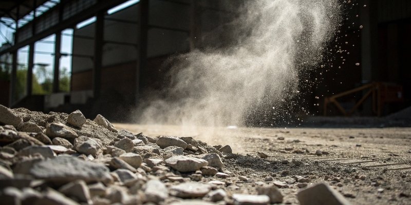 silica dust from granite