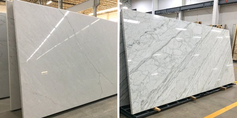 A diagram showing the difference between Marble, Quartz, and Quartzite.