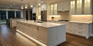 eveling cabinets for quartz countertop installatio