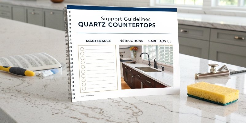 Diagram showing correct support structure for a quartz countertop installation.