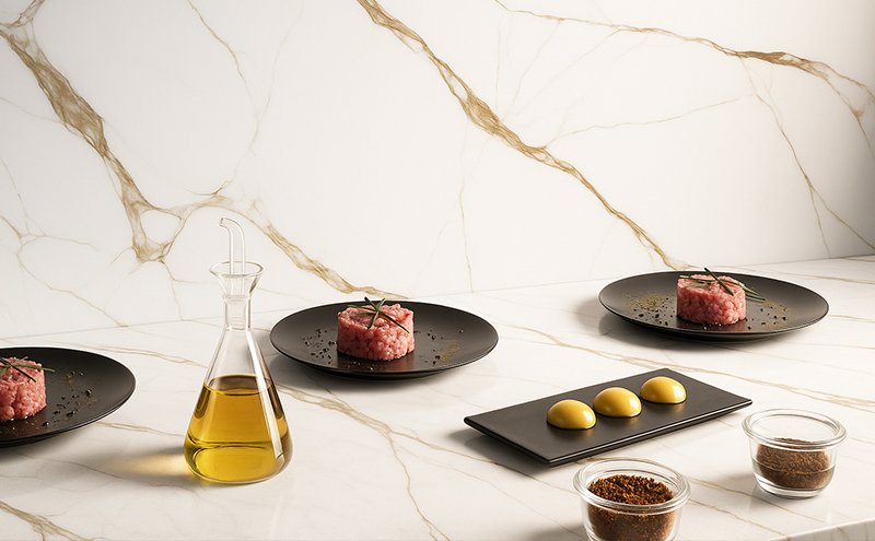 calacatta quartz stone countertop